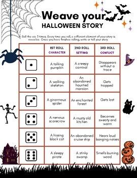 Dice Roll Your Own Halloween Spooky Story Creative Writing Activity