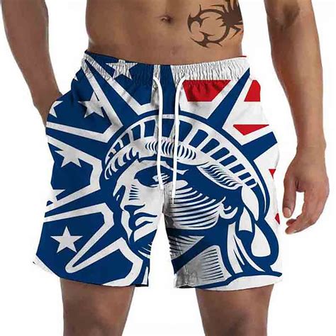 Pzocapte 4 Of July Men Swimming Trunks Clothes 80s Shorts For Men