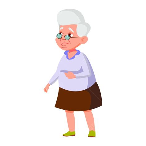 Old Woman Poses Vector Isolated Person Citizen PNG And Vector With