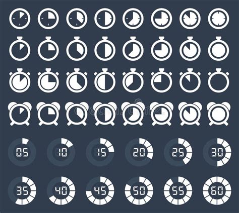 Simbolo Minutos E Segundos - Los 60 Segundos, Icono Del Cronómetro De Los Minutos Reloj Y Reloj ...