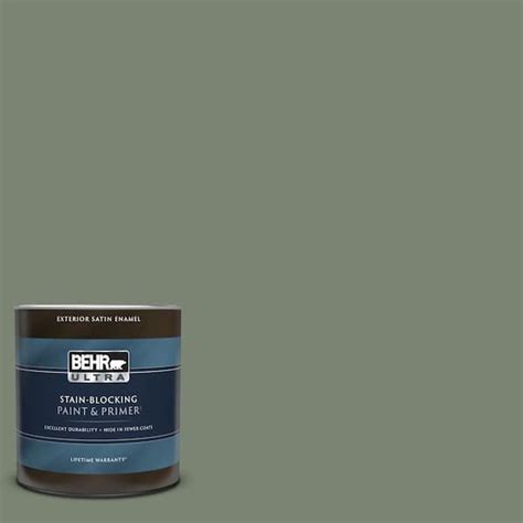 Behr Ultra Qt Icc Sage Green Satin Enamel Exterior Paint