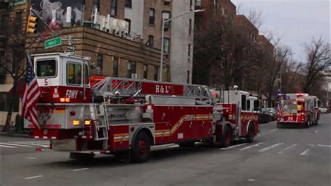 Tiller Fdny Engine 24 And Ladder 5 Responding To A Reported Track