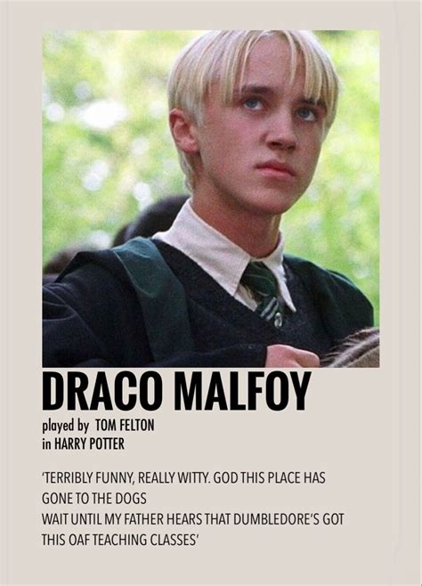 Draco Malfoy By Millie Harry Potter Movie Posters Harry Potter