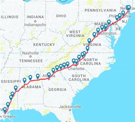 Amtrak Crescent Route Map