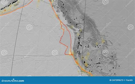 Juan De Fuca Tectônica Destacada Escala De Cinza Elevada Kavrayskiy