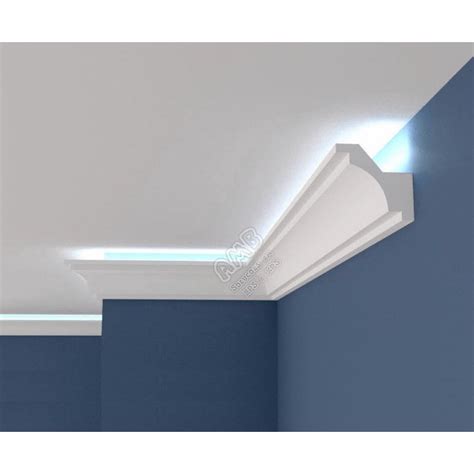 3 Metros De Moldura Rodateto De XPS Liso 7 5cm Sanca P Fita De LED