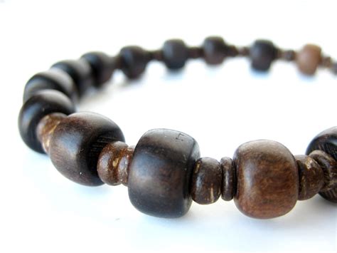 Wood Bead Bracelet For Men Mens Jewelry Wooden Stutter Etsy