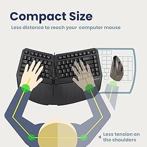 Perixx Periboard B Us Wired Usb Ergonomic Compact Split Keyboard