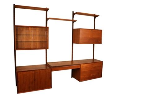 Mid Century Modern Danish Teak Floating Wall Unit With Vanity Mary