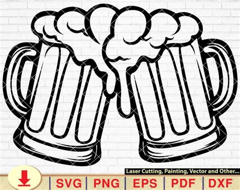 Beer Mugs Toasting Svg Beer Svg Beers Cheers Svg Beer Vector Beer