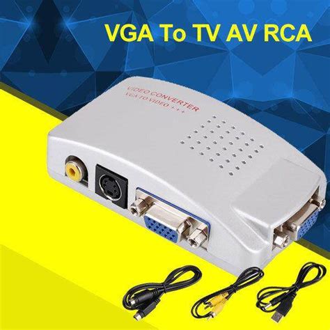 Universal Pc To Tv Converter Box Vga To Tv Av Rca Signal Adapter Converter Video Switch Box