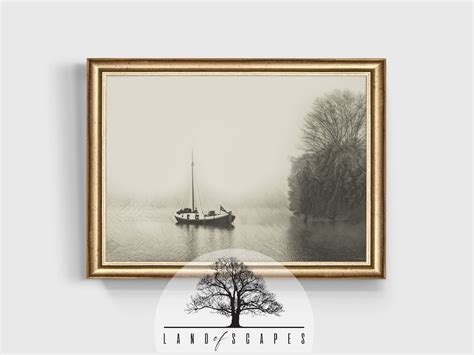 Vintage Boat Art Classic Sail Boat Print Antique Look Vessel in the ...