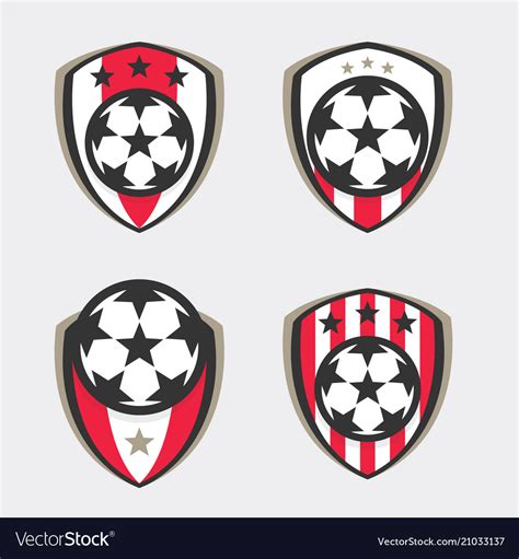 Soccer Logo Or Football Club Sign Badge Set Vector Image