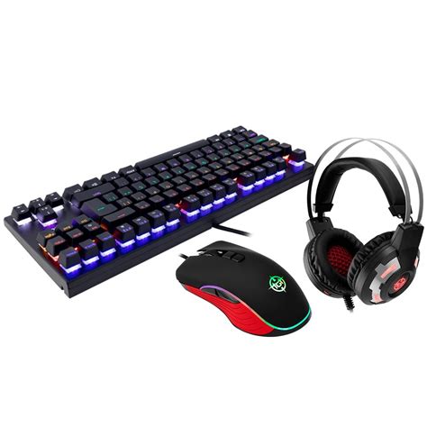 Kit Teclado E Mouse Teclado TGT Scar Rainbow RGB Mouse TGT M4