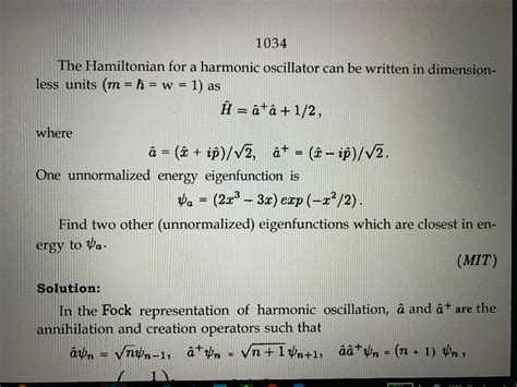 Solved The Hamiltonian For A Harmonic Oscillator Can Be Chegg