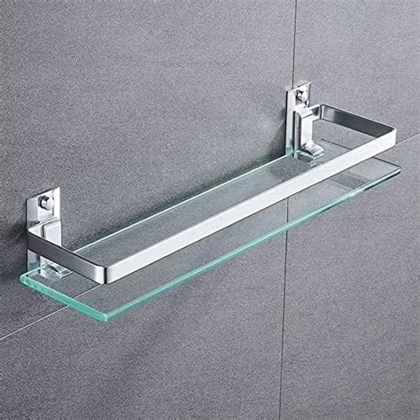 Kes Bathroom Glass Shelf With Aluminum Towel Bar And Rail Extra 8mm Thick Tempered Glass