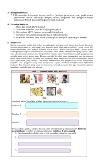 Lkpd Pbl Kelainan Pada Sistem Pencernaan Docx