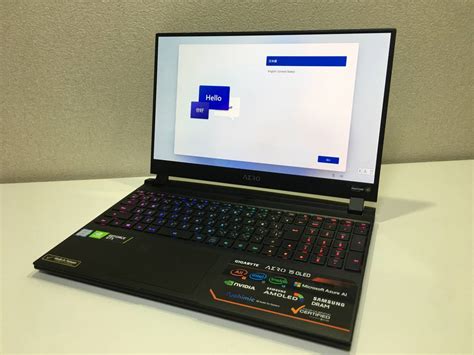 目立った傷や汚れなし売り切り100円スタートAERO 15 OLED SA 7JP5020SH GIGABYTE GTX 1660Ti