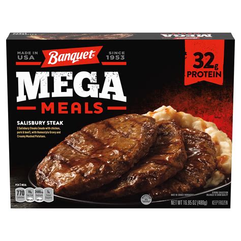 Banquet Mega Meals 32g Protein Salisbury Steak Frozen Meal - Shop Entrees & sides at H-E-B