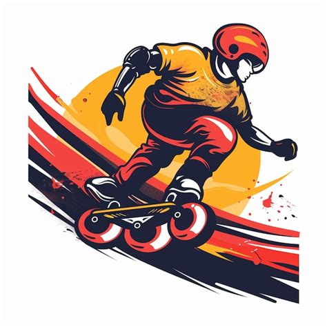 Premium Photo | Roller skating vector logo isolated on background