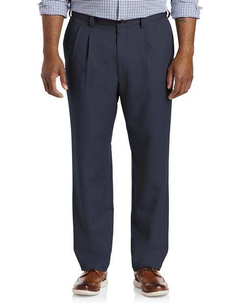 Oak Hill By Dxl Men S Big And Tall Men S Big And Tall Waist Relaxer Pleated Microfiber Pants