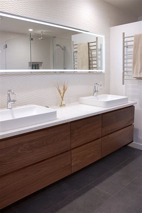 Walnut Floating Vanity Modern Bathroom Beacon Ny