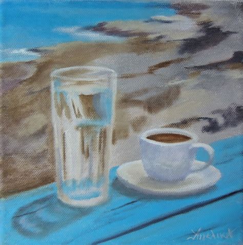 Greek Morning By Ageliki 20x20cm Oil On Canvas