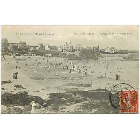 Carte Postale Ancienne 22 SAINT QUAY PORTRIEUX La Plage Et Bain 1912