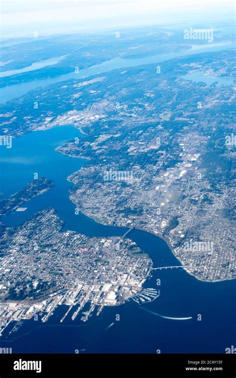 Aerial View Of The Mercer Island Homer Hadley Memorial Bridge And