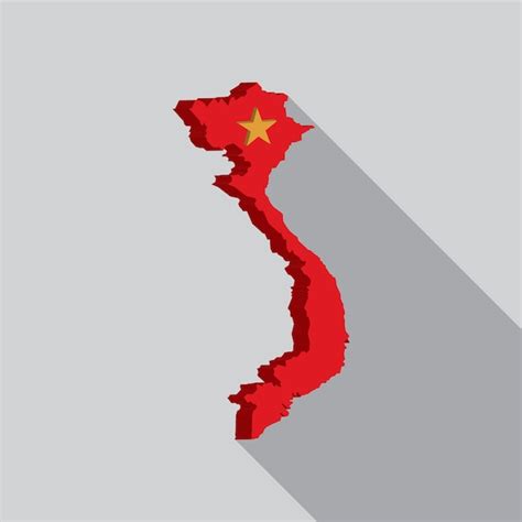 Vietnam Mapa Icono Abstracto Vector Premium