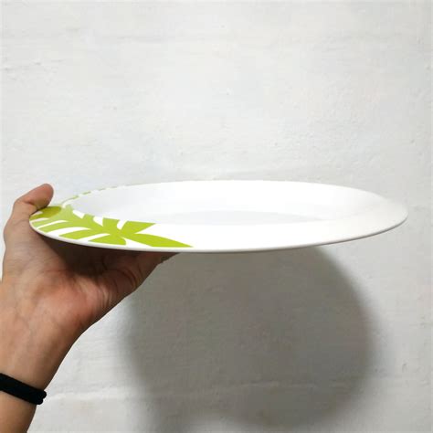 Tupperware Lime Dreams Melamine Round Dinner Plates Set Of 4 Furniture