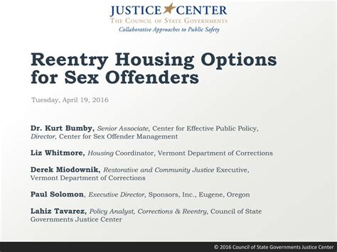 Pdf Reentry Housing Options For Sex Offenders Center For Sex Offender