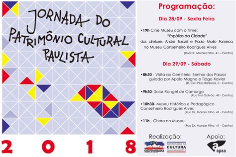 Jornada Do Patrim Nio Cultural Prefeitura Est Ncia Tur Stica