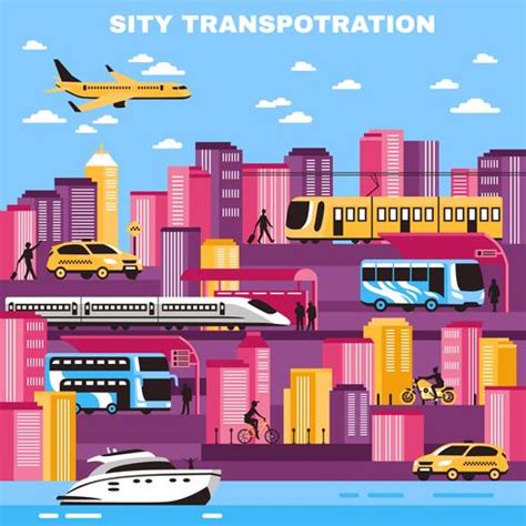 City Transportation Vector Illustration 495243 Vector Art at Vecteezy