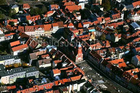 Gotha Von Oben Geb Ude Der Stadtverwaltung Rathaus Am Marktplatz In