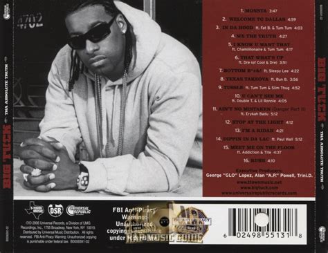 big tuck tha absolute truth cd rap  guide