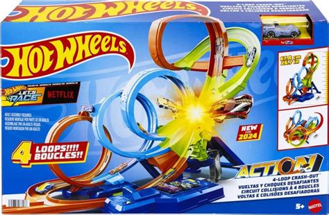 Hot Wheels dráha se čtyřmi smyčkami Autíčka
