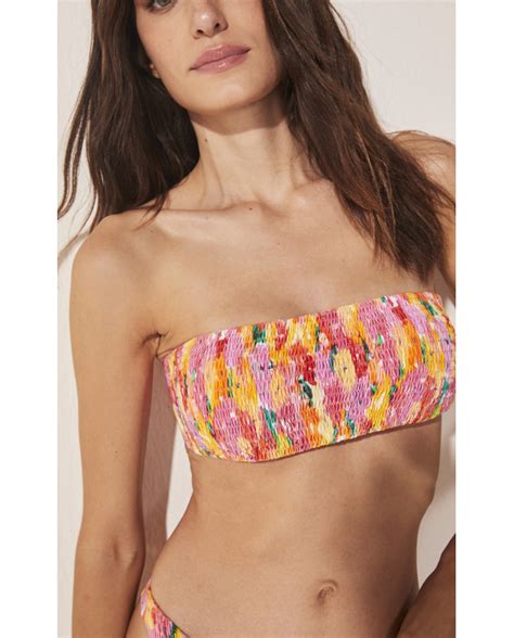 Bikini Tops Top Bikini Faixa Floral Pincelado Brand Agua De Coco