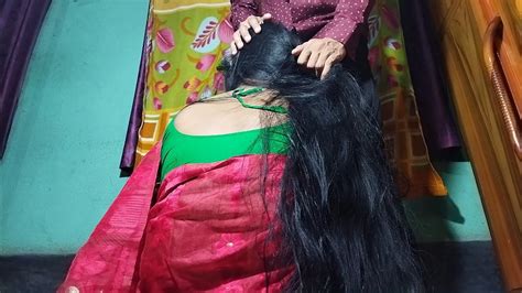 Long Hair Bun Open And Silky Smooth Long Hair Pulling Black 4ft Long Hair Pulling For Husband