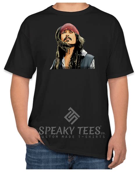 Size Xs 8xl Captain Jack Sparrow Black Tshirt For Unisex Cotton Tees