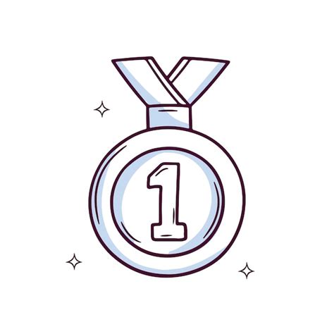 Premium Vector Hand Drawn Medal Icon Winner Medal Doodle Sketch