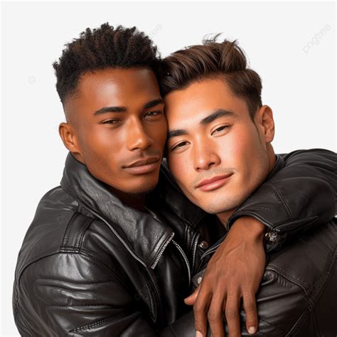 Ethnic Gay Couple Hugging Man Gay Happy PNG Transparent Image And