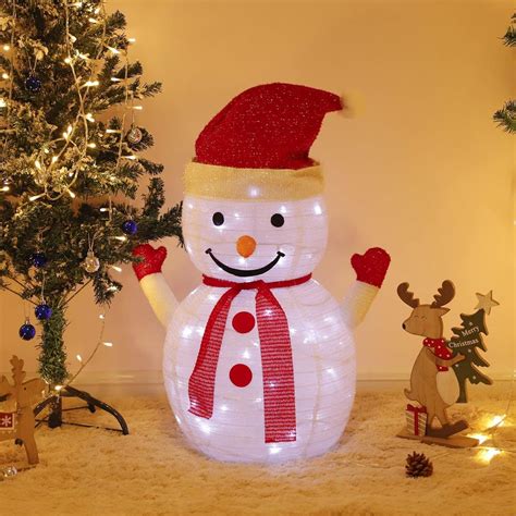 Lighted Snowman Outdoor Christmas Decorations Light Up Collapsible