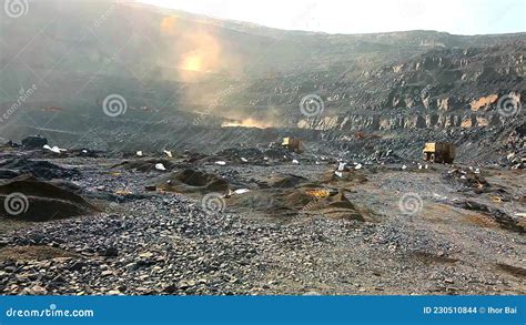 Explosives In The Quarry Controlled Blast Soil Preparing A Quarry For