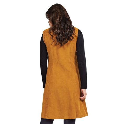 Nomads Retro S Needle Cord A Line Pinafore Dress In Spice