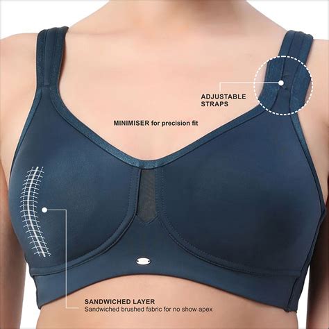 Buy Soie Full Coverage Minimiser Non Padded Non Wired Bra Blue Online