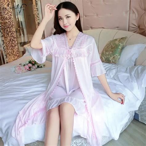 Sexy Women S Robe Gown Sets Lace Bathrobe Night Dress Pieces