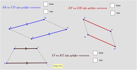 Gelijke Vectoren GeoGebra