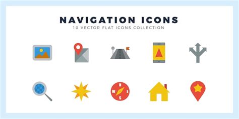 Premium Vector 10 Navigation Flat Icon Pack Vector Illustration