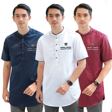 Jual Baju Koko Kurta Basic Polos Pria Dewasa Lengan Pendek Terbaru 2023